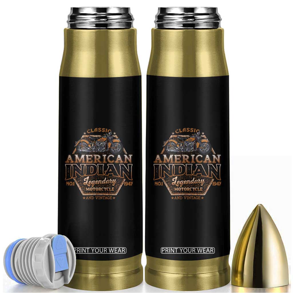American Indian Legendary Retro Biker Motorcycle Rider Bullet Tumbler TS09 Black Print Your Wear