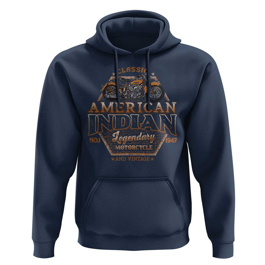 American Indian Legendary Retro Biker Motorcycle Rider Hoodie TS09 Navy Print Your Wear