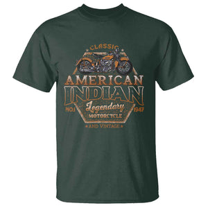 American Indian Legendary Retro Biker Motorcycle Rider T Shirt TS09 Dark Forest Green Print Your Wear