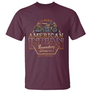 American Indian Legendary Retro Biker Motorcycle Rider T Shirt TS09 Maroon Print Your Wear