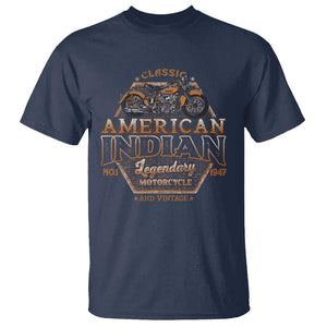 American Indian Legendary Retro Biker Motorcycle Rider T Shirt TS09 Navy Print Your Wear