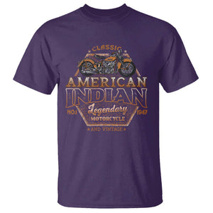 American Indian Legendary Retro Biker Motorcycle Rider T Shirt TS09 Purple Print Your Wear