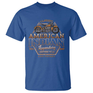 American Indian Legendary Retro Biker Motorcycle Rider T Shirt TS09 Royal Blue Print Your Wear