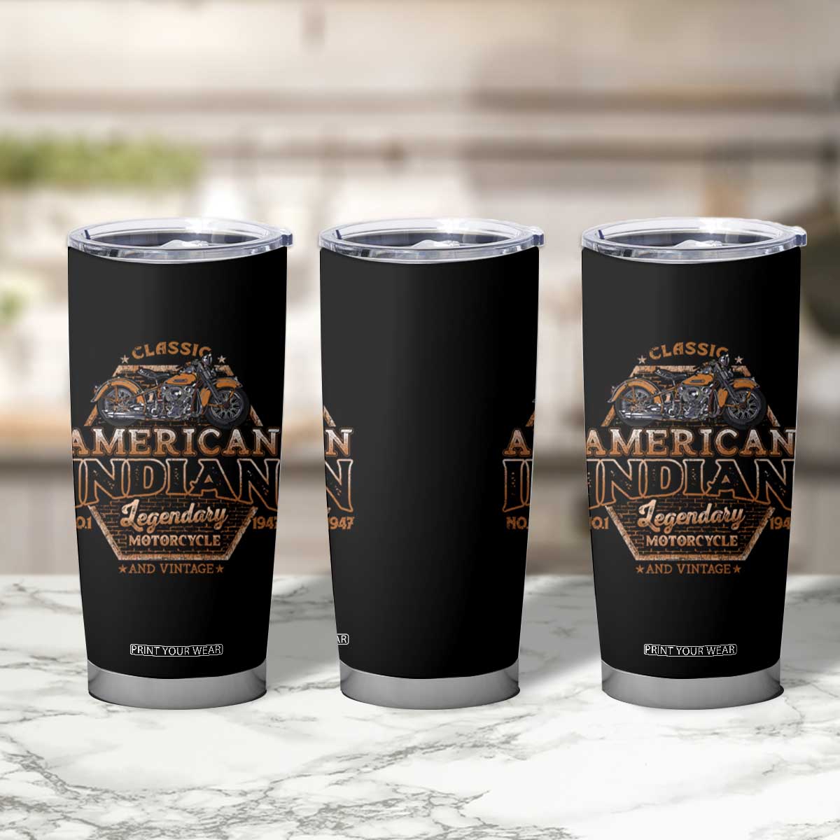American Indian Legendary Retro Biker Motorcycle Rider Tumbler Cup TS09 Print Your Wear