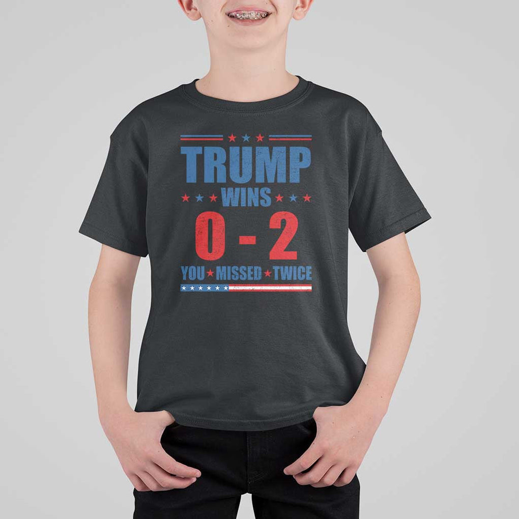 Trump Failed Assassination T Shirt For Kid Trump Wins 0-2 You Missed Twice TS09 Black Print Your Wear