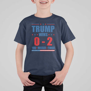 Trump Failed Assassination T Shirt For Kid Trump Wins 0-2 You Missed Twice TS09 Navy Print Your Wear