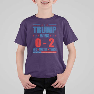 Trump Failed Assassination T Shirt For Kid Trump Wins 0-2 You Missed Twice TS09 Purple Print Your Wear