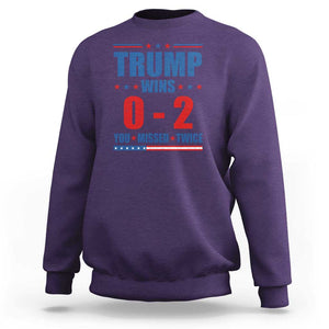 Trump Failed Assassination Sweatshirt Trump Wins 0-2 You Missed Twice TS09 Purple Print Your Wear