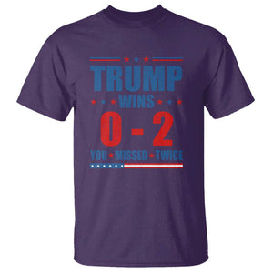 Trump Failed Assassination T Shirt Trump Wins 0-2 You Missed Twice TS09 Purple Print Your Wear