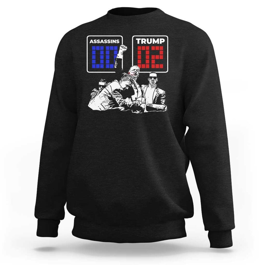 2nd Trump Assassination Attempt Sweatshirt Trump Wins Assassins 0 Trump 2 TS09 Black Print Your Wear