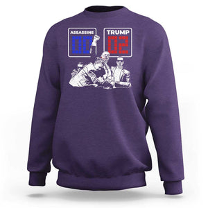 2nd Trump Assassination Attempt Sweatshirt Trump Wins Assassins 0 Trump 2 TS09 Purple Print Your Wear