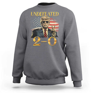 Trump Failed Assassination Sweatshirt Undefeated 2-0 Trump Wins TS09 Charcoal Print Your Wear