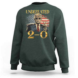 Trump Failed Assassination Sweatshirt Undefeated 2-0 Trump Wins TS09 Dark Forest Green Print Your Wear