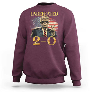 Trump Failed Assassination Sweatshirt Undefeated 2-0 Trump Wins TS09 Maroon Print Your Wear