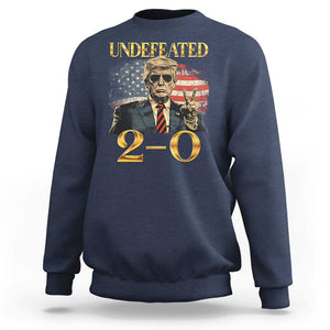 Trump Failed Assassination Sweatshirt Undefeated 2-0 Trump Wins TS09 Navy Print Your Wear