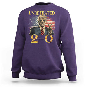 Trump Failed Assassination Sweatshirt Undefeated 2-0 Trump Wins TS09 Purple Print Your Wear