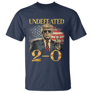 Trump Failed Assassination T Shirt Undefeated 2-0 Trump Wins TS09 Navy Print Your Wear