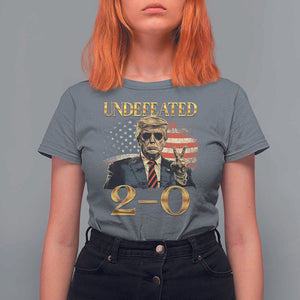 Trump Failed Assassination T Shirt For Women Undefeated 2-0 Trump Wins TS09 Charcoal Print Your Wear