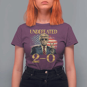 Trump Failed Assassination T Shirt For Women Undefeated 2-0 Trump Wins TS09 Maroon Print Your Wear