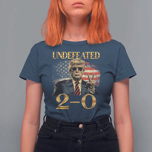 Trump Failed Assassination T Shirt For Women Undefeated 2-0 Trump Wins TS09 Navy Print Your Wear