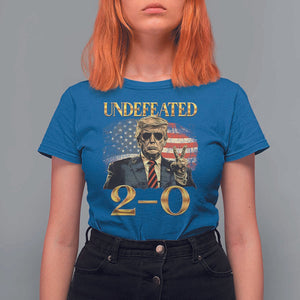 Trump Failed Assassination T Shirt For Women Undefeated 2-0 Trump Wins TS09 Royal Blue Print Your Wear