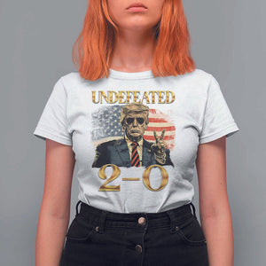 Trump Failed Assassination T Shirt For Women Undefeated 2-0 Trump Wins TS09 White Print Your Wear