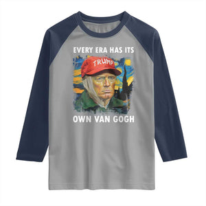 Funny Trump Raglan Shirt Every Era Has Its Own Van Gogh Starry Night TS09 Sport Gray Navy Print Your Wear