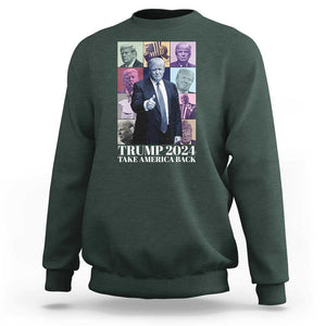 Trump Eras Sweatshirt Take America Back President 2024 TS09 Dark Forest Green Print Your Wear