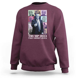 Trump Eras Sweatshirt Take America Back President 2024 TS09 Maroon Print Your Wear