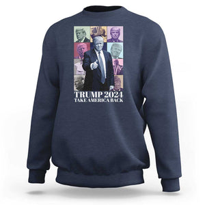 Trump Eras Sweatshirt Take America Back President 2024 TS09 Navy Print Your Wear