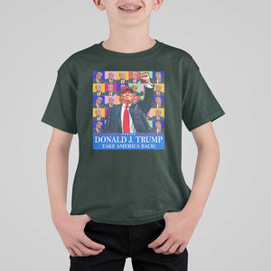 Trump Eras 2024 T Shirt For Kid Take America Back President 45 47 TS09 Dark Forest Green Print Your Wear