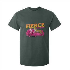 Trump 2024 T Shirt For Kid Fierce The Don Pink Trump Leopard TS09 Dark Forest Green Print Your Wear