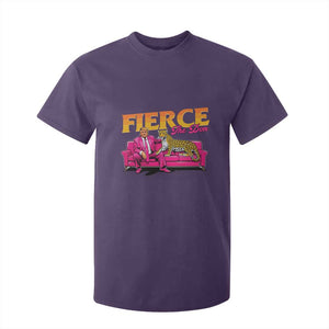 Trump 2024 T Shirt For Kid Fierce The Don Pink Trump Leopard TS09 Purple Print Your Wear