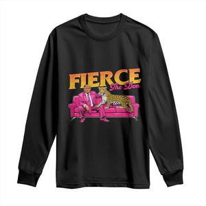 Trump 2024 Long Sleeve Shirt Fierce The Don Pink Trump Leopard TS09 Black Print Your Wear