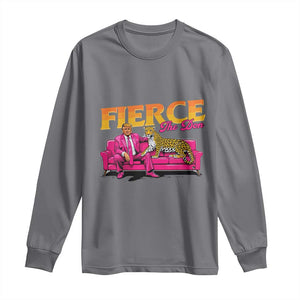 Trump 2024 Long Sleeve Shirt Fierce The Don Pink Trump Leopard TS09 Charcoal Print Your Wear