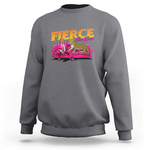 Trump 2024 Sweatshirt Fierce The Don Pink Trump Leopard TS09 Charcoal Print Your Wear