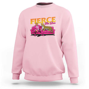 Trump 2024 Sweatshirt Fierce The Don Pink Trump Leopard TS09 Light Pink Print Your Wear