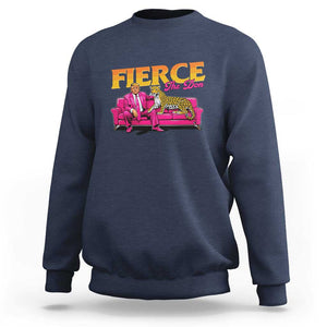 Trump 2024 Sweatshirt Fierce The Don Pink Trump Leopard TS09 Navy Print Your Wear