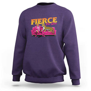 Trump 2024 Sweatshirt Fierce The Don Pink Trump Leopard TS09 Purple Print Your Wear