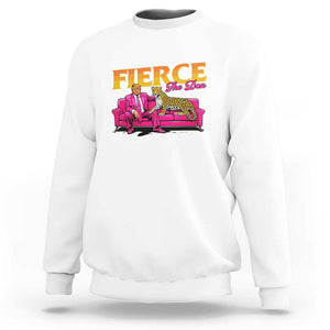 Trump 2024 Sweatshirt Fierce The Don Pink Trump Leopard TS09 White Print Your Wear