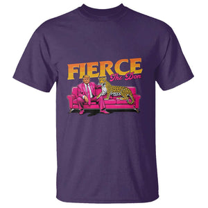 Trump 2024 T Shirt Fierce The Don Pink Trump Leopard TS09 Purple Print Your Wear