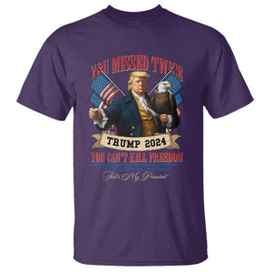 Trump 2024 T Shirt You Can't Kill The Freedom Stand With Trump Failed Assassination TS09 Purple Print Your Wear