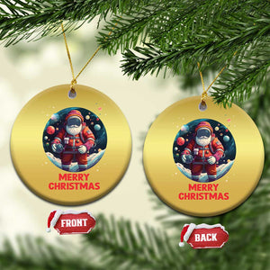 Santa Astronaut Xmas Space Colorful Planet Christmas Ornament TS09 Circle Gold Print Your Wear