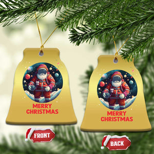 Santa Astronaut Xmas Space Colorful Planet Christmas Ornament TS09 Bell Flake Gold Print Your Wear