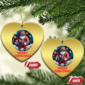 Santa Astronaut Xmas Space Colorful Planet Christmas Ornament TS09 Heart Gold Print Your Wear