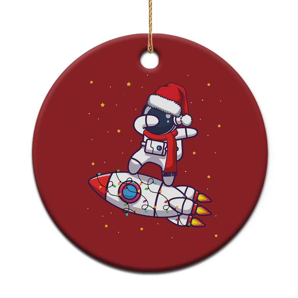 Santa Astronaut Dabbing Space Rocket Xmas Christmas Ornament TS09 Print Your Wear