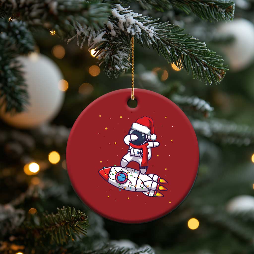 Santa Astronaut Dabbing Space Rocket Xmas Christmas Ornament TS09 Print Your Wear