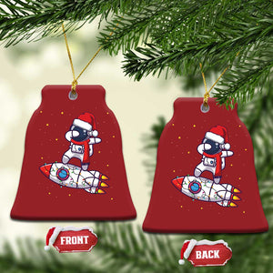 Santa Astronaut Dabbing Space Rocket Xmas Christmas Ornament TS09 Bell Flake Red Print Your Wear