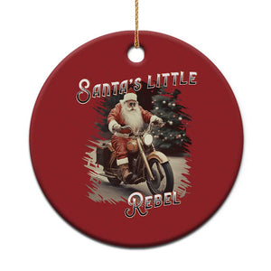 Vintage Xmas Santa Riding Motorcycle Christmas Ornament Santa's Little Rebel Rider Vintage TS09 Print Your Wear