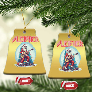 Xmas Heavy Metal Christmas Ornament Sleigher Hail Santa Playing Guitar TS09 Bell Flake Gold Print Your Wear